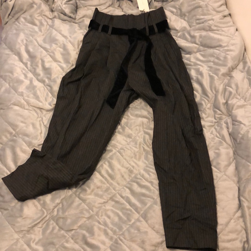 Zara Women Contrasting Striped Trousers